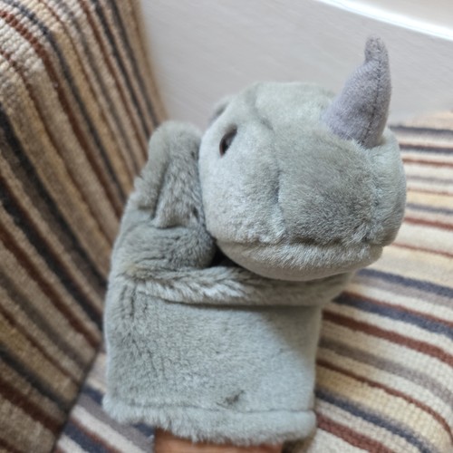 Rhino hand puppet soft toy - rhino,