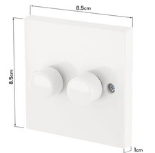 2 Gang 2 Way Dimmer Light Switch 400W White Double Wall Switch Push On/Off SALE!