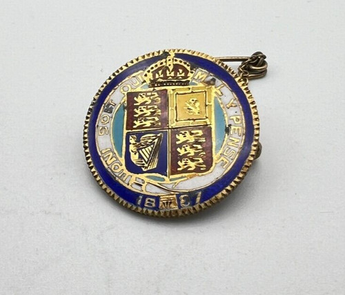 1887 enamelled silver shilling - 1887,