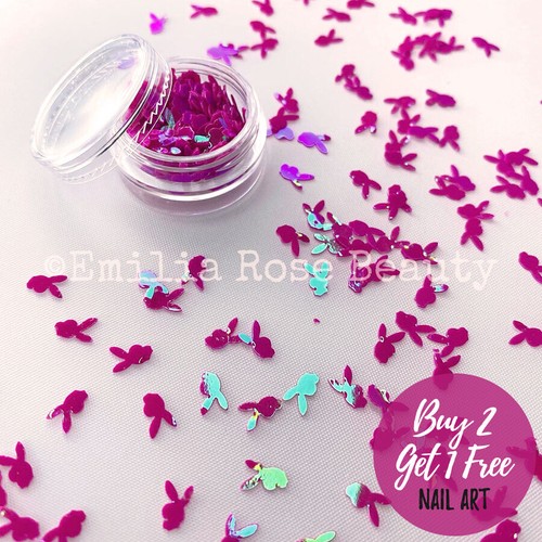 Nail art glitter - glitter, rabbits