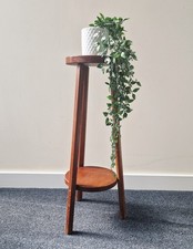 2-Tier Hand Crafted Plant Stand, Mid-Century
