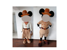 Mickey Minnie Safari Mascot Costume Outfits Fancy Dress Party Mascots NO HEADS