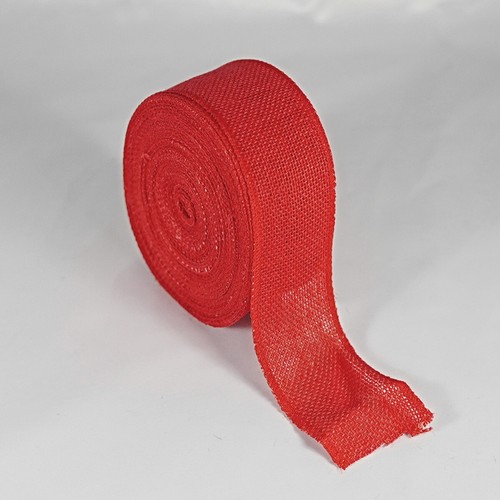 Red hessian burlap - -,