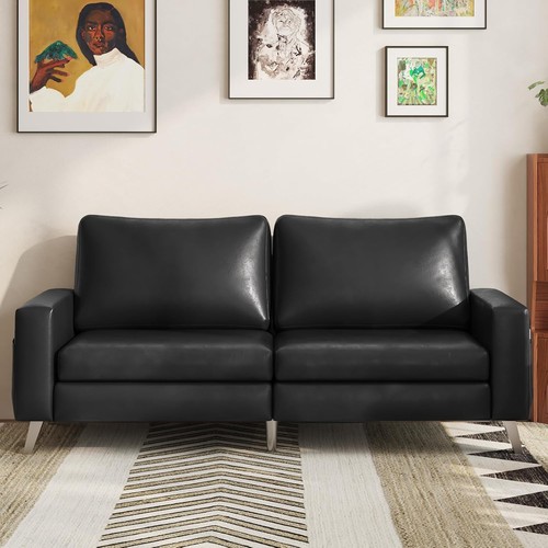 Loveseat faux leather sofa - loveseat,
