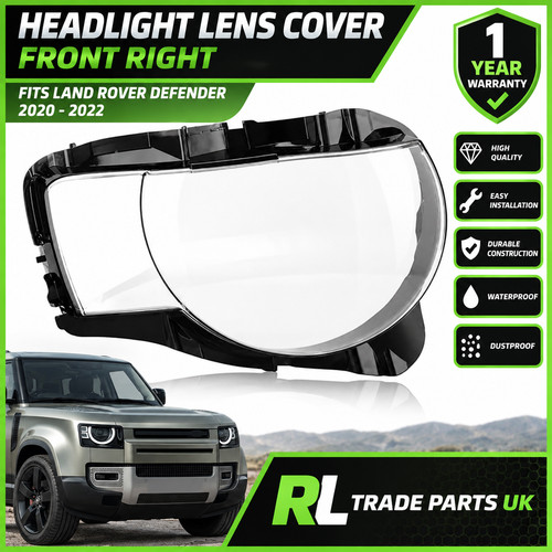 Front right headlight lens - right,