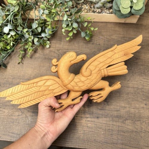 Hand carved wood eagle wall - hand,