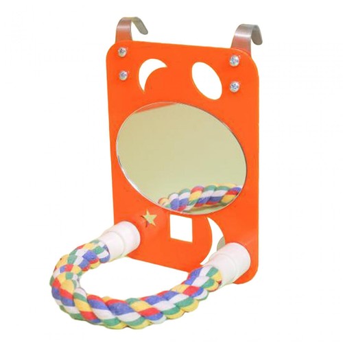 Bird mirror with perch - bird,