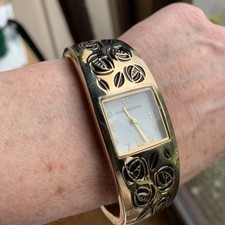 Vintage Rennie Mackintosh Rose Motif Bangle Bracelet Wrist Watch