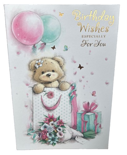 Open female birthday greeting - open,