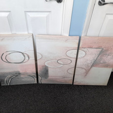Set of 3 Canvas Prints with Wooden Frames 40 x 60cm