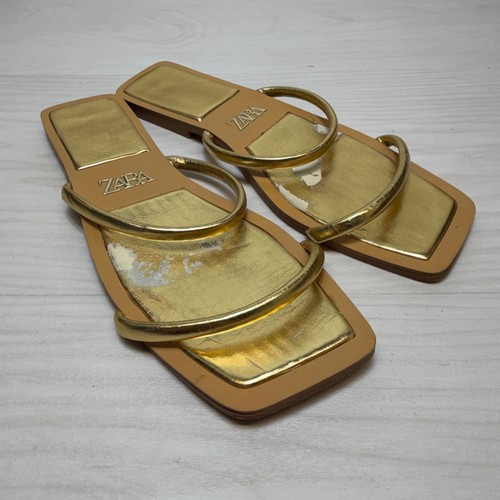 Zara gold strappy sandals - zara,