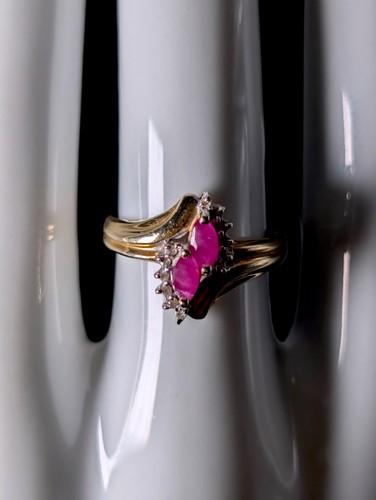 Vintage 12k gold twin marquise - gold,