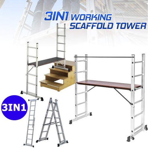 Aluminium combination ladder - aluminium, 3