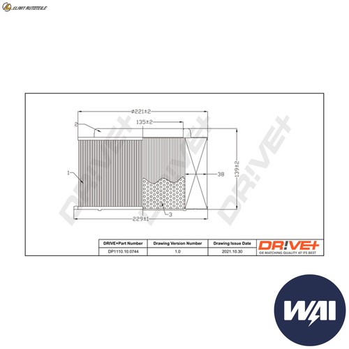 Air filter dp1110 0744 for - air,