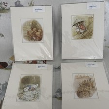4 Vintage Cute Beatrix Potter Sketch Print Animal Pictures New Sealed Prints Art