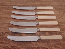Vintage Set 6 Faux Bone Handle TEA / BUTTER CUTLERY - Duchess of Sheffield