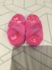 Pink Barbie Fluffy Slippers Size UK 11