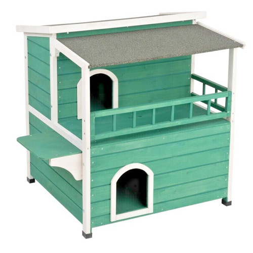 Wooden cat house winter - house,