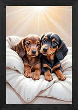 Dachshund puppies poster - dachshund,