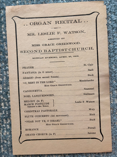 Vintage 1908 second baptist - vintage!,
