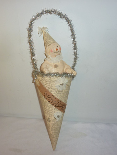Primitive christmas snowman - primitive, by