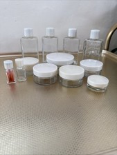 Vintage Glass Vanity Travel Bottle Lidded Pots/jars 