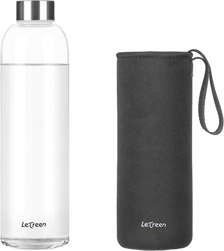 Glass water bottle litre - glass,
