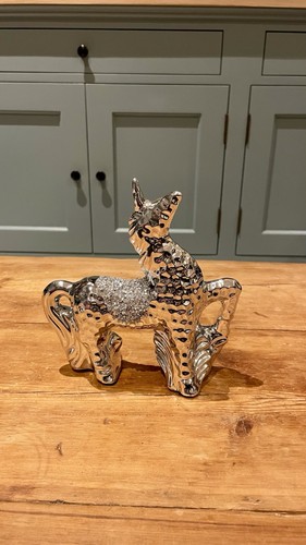 Silver unicorns with diamonds - silver,