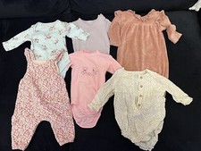 Baby Girl 0-3 mth babygrow Sleepsuit Romper bundle By Next, Pifou And TU