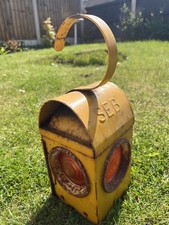 Vintage YellOW SEB Road works Safety Light UPCYCLE classic Man Cave Lamp Derby
