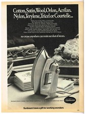 Sunbeam Shot Of Steam Iron 1972 Full Page Magazine Ad Advert FC190