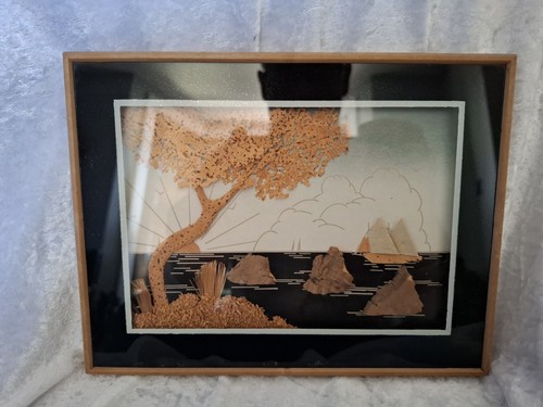 Framed cork carving - framed,