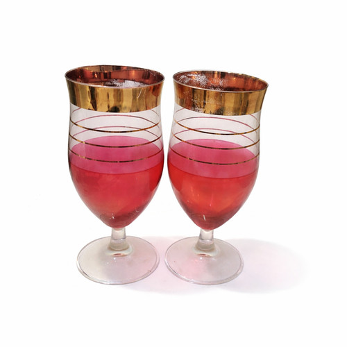Vintage cranberry clear - &,