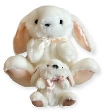 Vintage Woolworths Bunny Soft Toys 80s 90s Satin Ears White Easter Retro