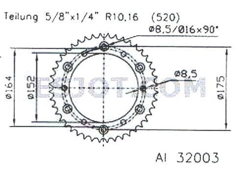 Rear sprockets esjot - sprockets, 32003