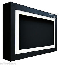 Large Deep Shadow Black Box Display Frame for Baby Casts, Medals, Keepsakes, 