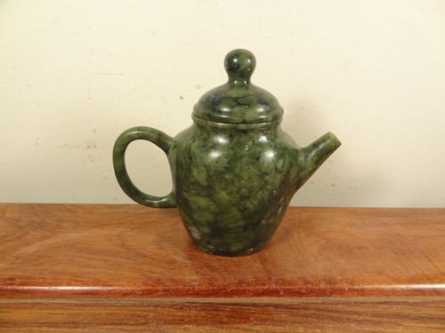 Natural jade carving teapot - natural,