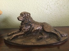 Vintage Bronze Resting Retriver Dog Sculpture 2.8 kilos signed A Martin