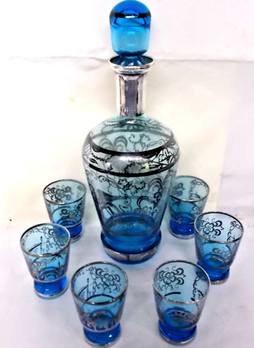 Vintage set silver overlay - ,