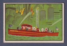 MODERN FIRE BOAT 1953 BOWMAN FIREFIGHTERS #57 VG-EX NO CREASES