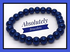 Elastic Glass Pearl Bead Stacker Bracelet - 30 Colours - 8mm Beads -Handmade