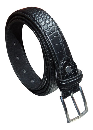 Men black leather lined belt - black,