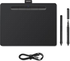 Wacom Intuos M Black with Bluetooth – Drawing Tablet Pen, Medium, 