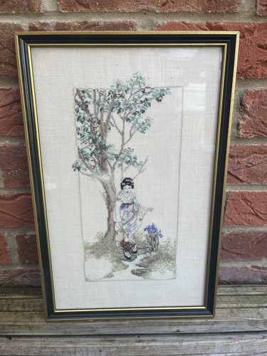 Vintage oriental geisha girl - vintage,