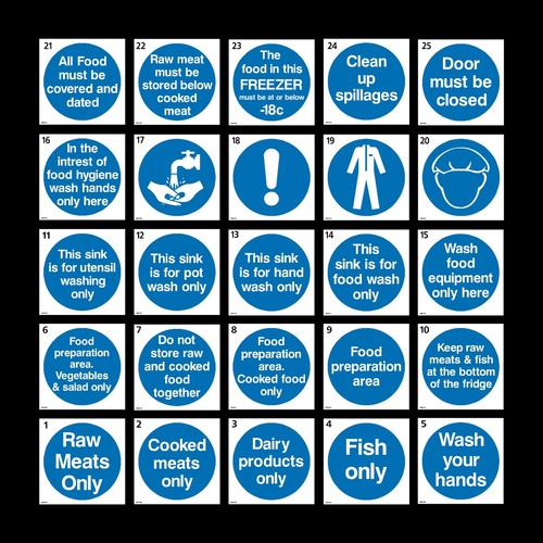 Food hygiene sign sticker - /,