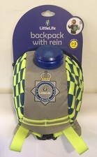 LittleLife Police Toddler Backpack with Child Safety Rein & Flashing Light BNWT
