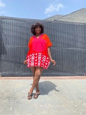 SisiO Beautiful African Ankara Bubu Shift Dress, Fashion Trendy Lady, Size M&L