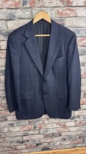 Canali Mens Navy Blue Check