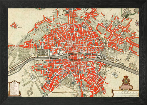 Paris old map - , wall