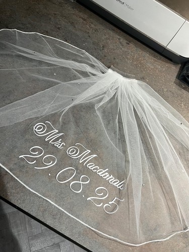 Personalised bridal bow veil - personalised,